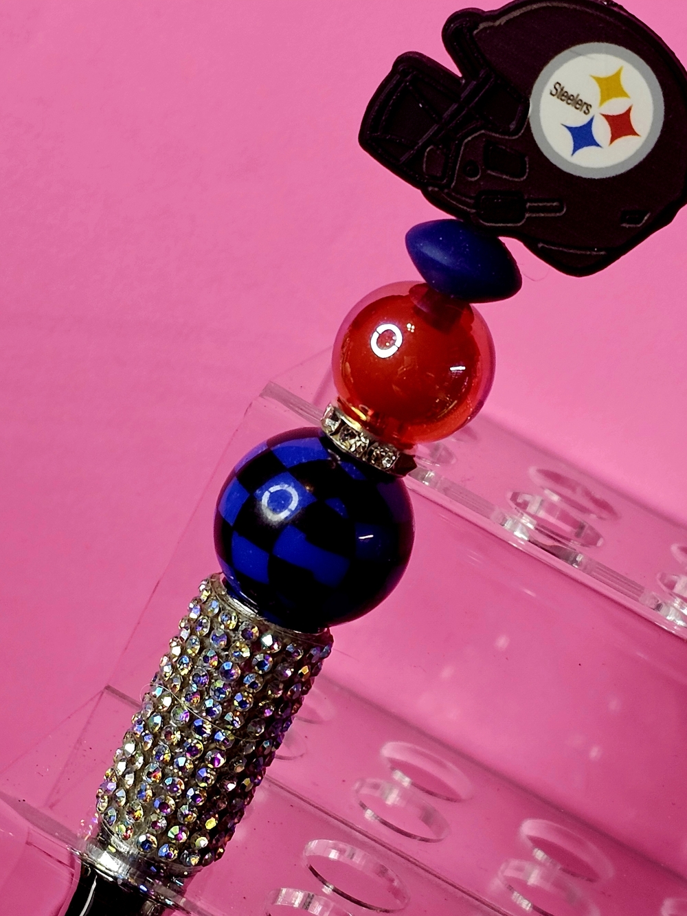 NFL Pittsburgh Steelers Sparkly/Blingy Custom Created Super Fan Beaded Pen